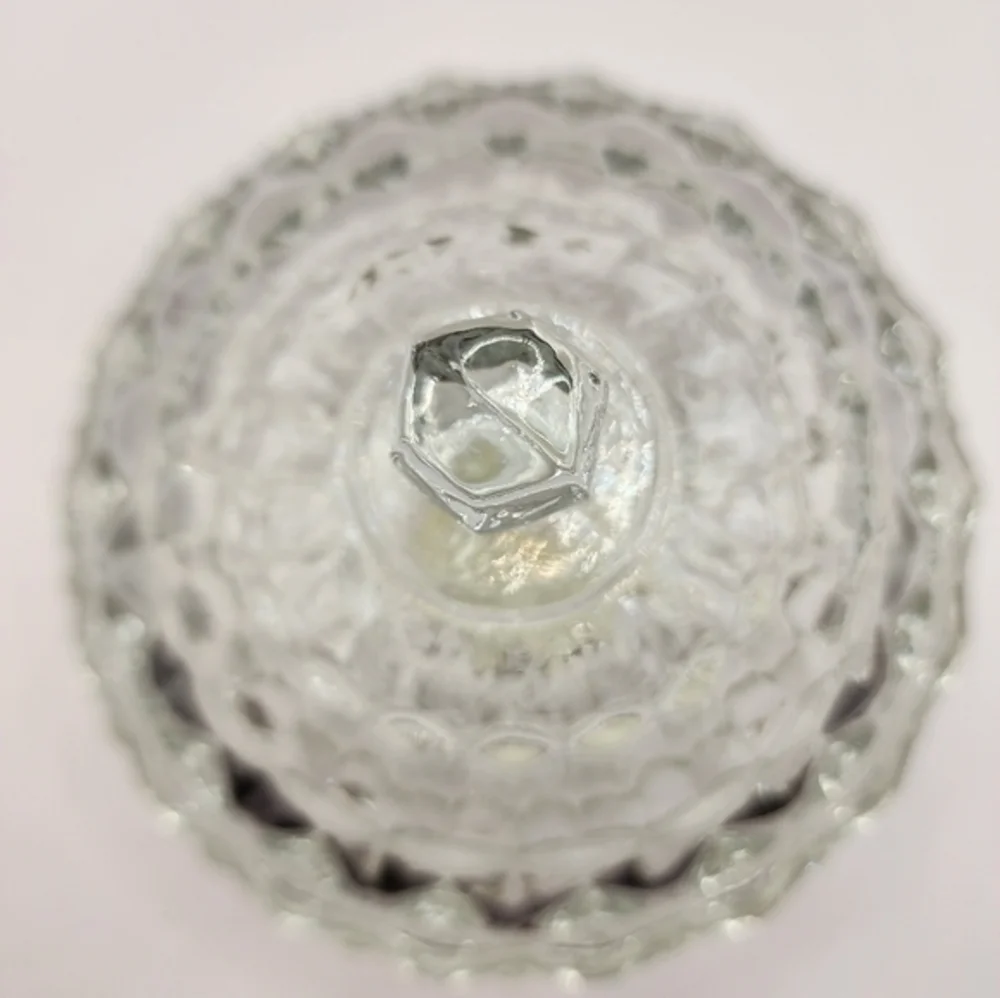 Vintage Clear Indiana Glass American Whitehall Covered Candy Dish With Lid‎